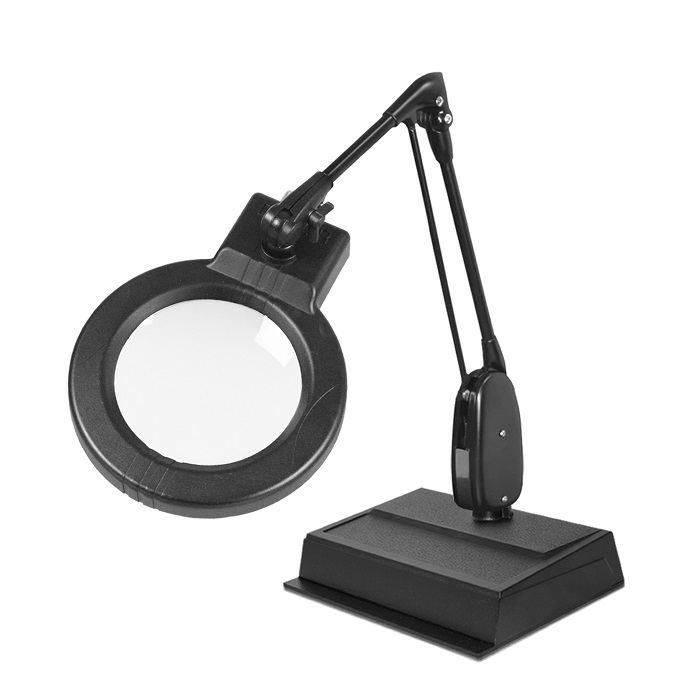10X Magnifying Glass Desk Light Magnifier LED Lamp Reading Lamp, Base &  Clamp, Black